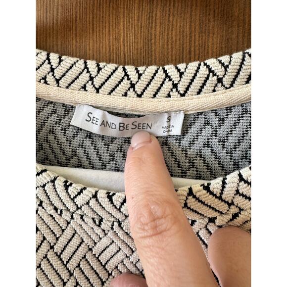 See and Be Seen Women's Cropped Blouse Tweed Feel Size Small Professional - Picture 5 of 8